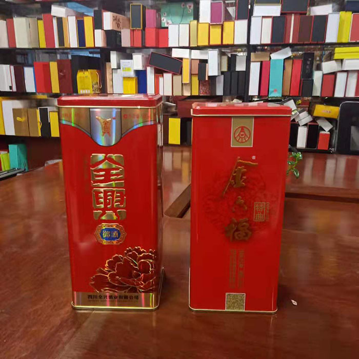 新款白酒(jiǔ)鐵盒(hé)包(bāo)裝馬口鐵酒(jiǔ)…